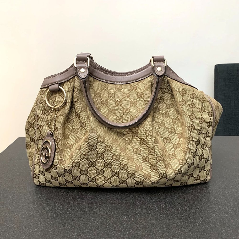 GUCCI tote monogram mauve leather